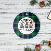 Clan Abercrombie Modern Tartan Gnome Round Ceramic Ornament OD19 Abercrombie Modern Tartan Tartan Christmas